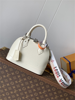 L.V Alma BB Bag EPI Leather White M58706
