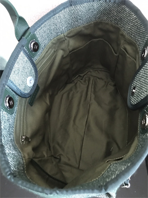 Cha.nel Deauville Large Shopping Bag Mixed Fibers Silver Tone Metal Green A66941