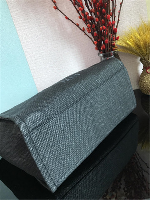 Cha.nel Deauville Large Shopping Bag Mixed Fibers Gold Tone Metal Black A66941