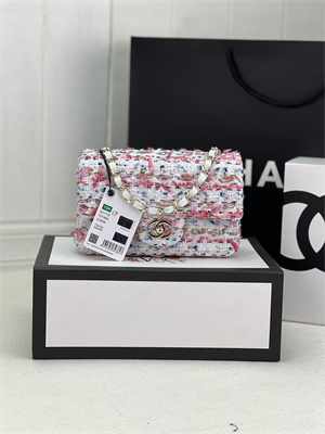 Cha.nel Mini Classic Flap Bag Tweed Gold Tone Metal Colorful A01116