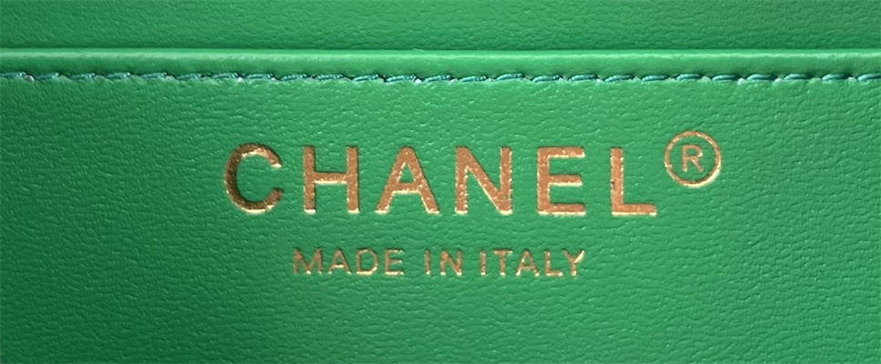 Cha.nel Mini Classic Flap Bag Tweed Gold Tone Metal Green A01116