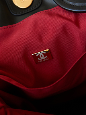 Cha.nel Deauville Large Shopping Bag Goatskin Gold Tone Metal Black A66941