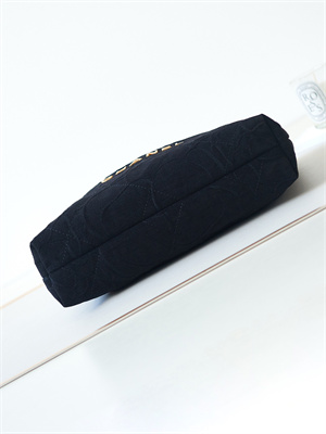 Cha.nel 22 Small Handbag Velvet Gold Tone Metal Black AS3260