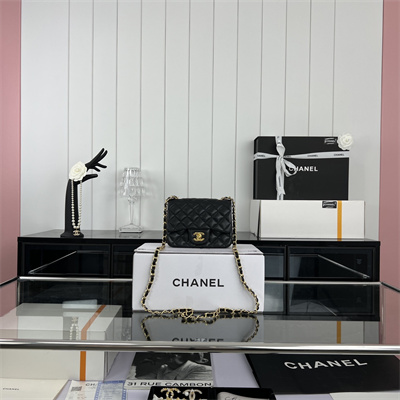 cha.nel S*per mini classic flap bag grained calfskin gold tone metal black 01115