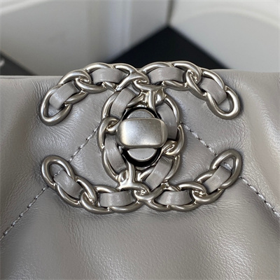 Cha.nel 19 Tote Bag Lambskin Grey AS3519