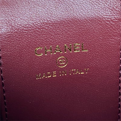 Cha.nel Vanity Case Grained Calfskin Gold Tone Metal Black AP1340