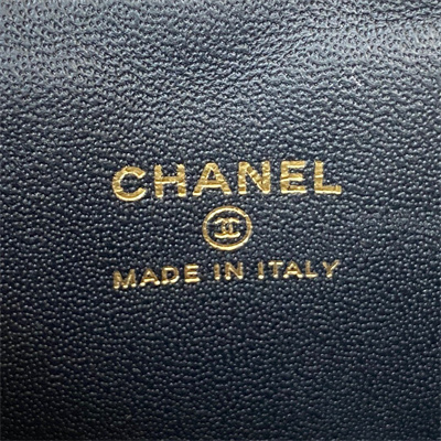 Cha.nel Vanity Case Lambskin Gold Tone Metal Black AP2931