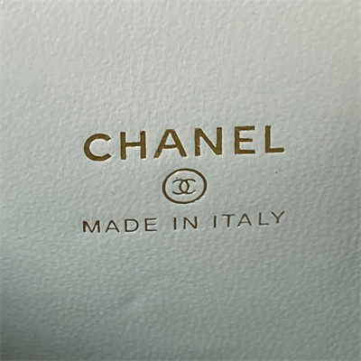 Cha.nel Vanity Case Lambskin Gold Tone Metal Blue AP3300