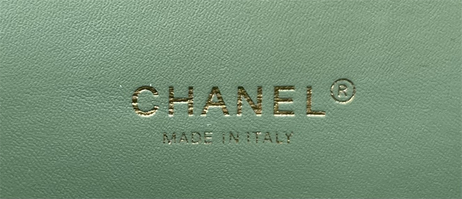 Cha.nel Mini Classic Flap Bag Tweed Gold Tone Metal Green A01116