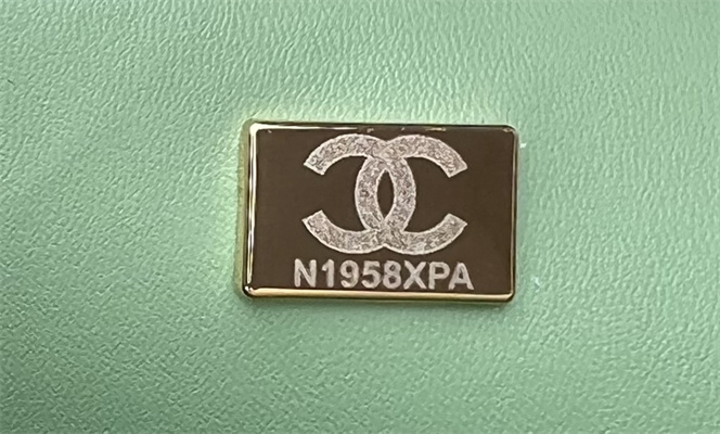 Cha.nel Mini Classic Flap Bag Tweed Gold Tone Metal Green A01116