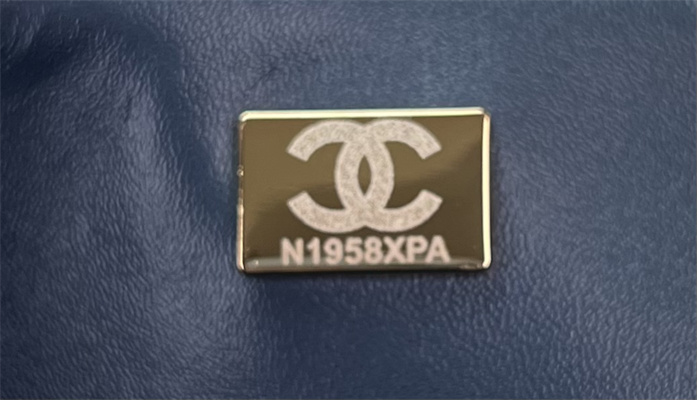 Cha.nel Medium Classic Flap Bag Denim Gold Tone Metal A01112