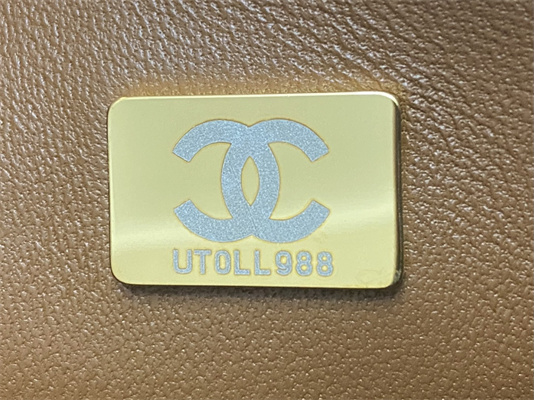 cha.nel mini flap bag with Di*m*nd top handle lambskin gold tone metal brown as4140