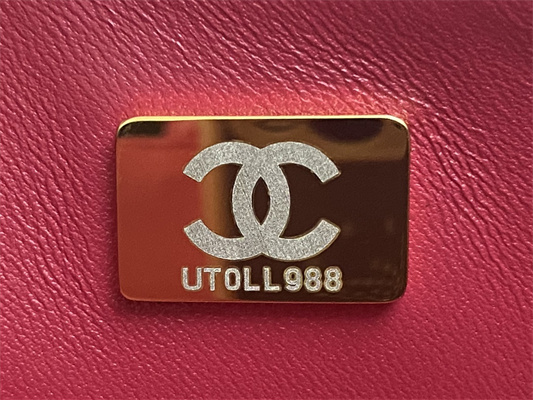 cha.nel small flap bag with Di*m*nd top handle lambskin gold tone metal red as4141