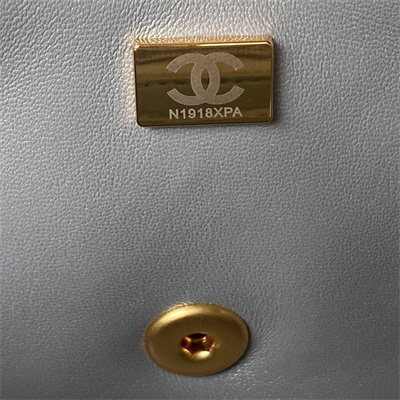 Cha.nel Mini Flap Bag With Top Handle Lambskin Gold Tone Metal Grey AS4362