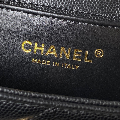 Cha.nel Small Hobo Bag Grained Calfskin Gold Tone Metal Black AS4597