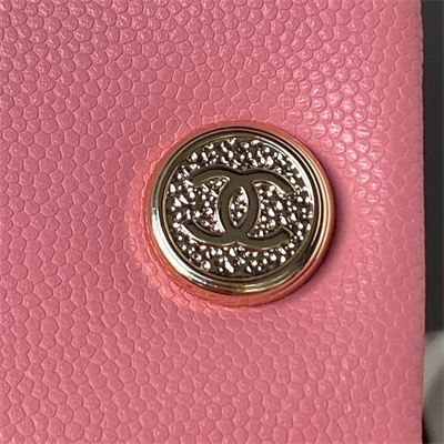 Cha.nel Backpack Grained Calfskin Gold Tone Metal Pink AS4399