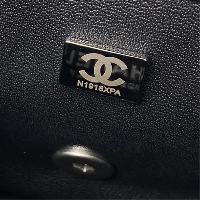 cha.nel S*per mini flap bag lambskin with ball silver tone metal black as1786