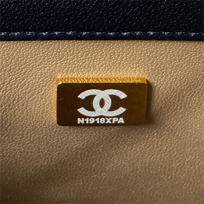 cha.nel S*per mini flap bag lambskin football gold tone metal black as1786