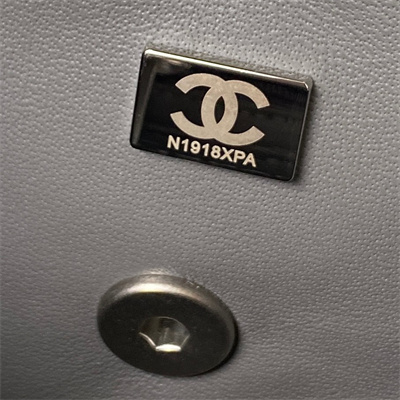 Cha.nel Mini Flap Bag Lambskin With Ball Silver Tone Metal Dark Grey AS1787