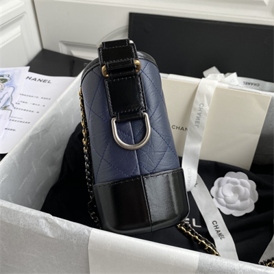 Cha.nel Small Gabrielle Hobo Bag Aged Calfskin Blue A91810