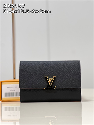 L.V Capucines Compact Wallet Taurillon Leather Black M62157