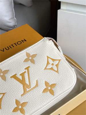 L.V Mini Pochette Accessories Monogram Empreinte Cream/Saffron M80501