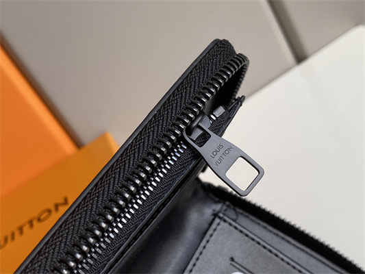 L.V Zippy Wallet Vertical Monogram Seal Cowhider Leather Black M80505