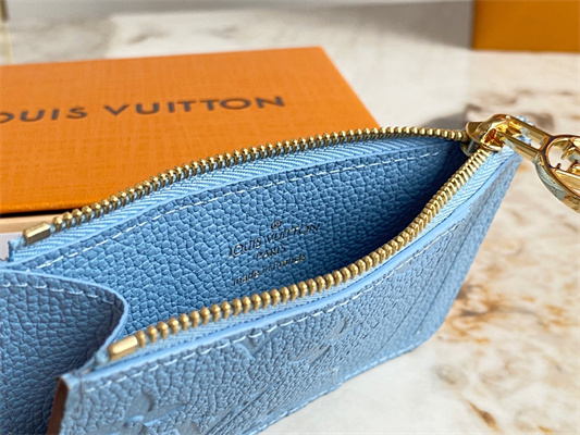 L.V Romy Card Holder Monogram Empreinte Leather Blue M81882