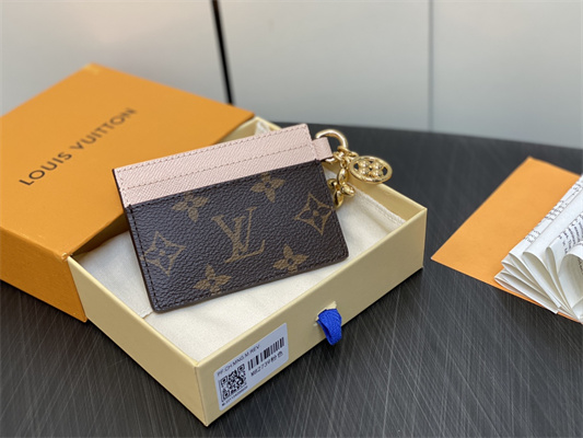 L.V Charms Card Holder Monogram Canvas Pink M82739