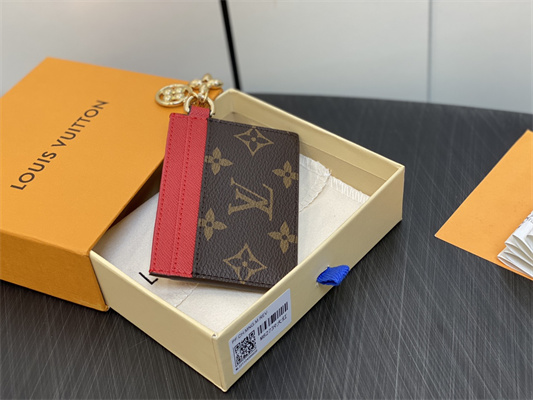 L.V Charms Card Holder Monogram Canvas Red M82739