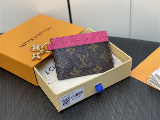 L.V Charms Card Holder Monogram Canvas Fuchsia M82739