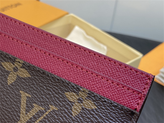 L.V Charms Card Holder Monogram Canvas Purple Red M82739