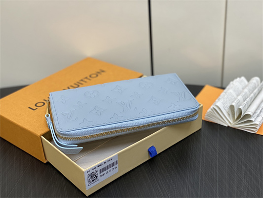 L.V Zipper Wallet Monogram Empreinte Blue M83225