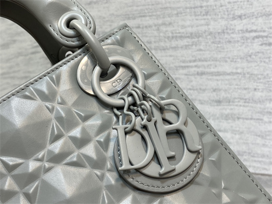 cd mini lady di.or bag cannage calfskin with Di*m*nd motif grey color