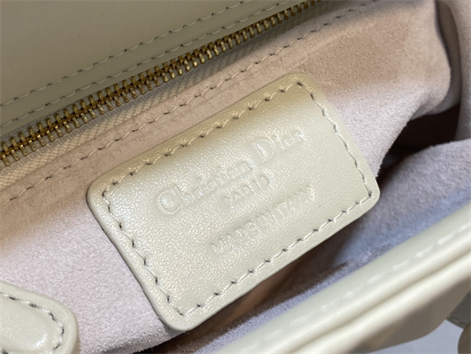 cd mini lady di.or bag cannage calfskin with Di*m*nd motif  white