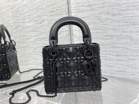 cd mini lady di.or bag cannage calfskin with Di*m*nd motif black