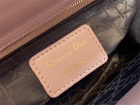 cd small lady di.or my abcD*or bag cannage lambskin gold tone metal antique-pink