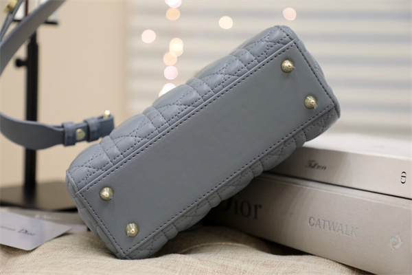 cd small lady di.or my abcD*or bag cannage lambskin enamel charms gold tone metal cloud blue