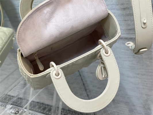 cd small lady di.or my abcd*or bag cannage calfskin with Di*m*nd motif  white