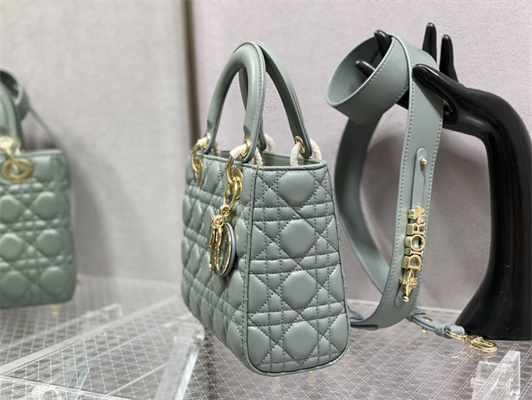 cd small lady di.or my abcD*or bag cannage lambskin enamel charms gold tone metal stone grey