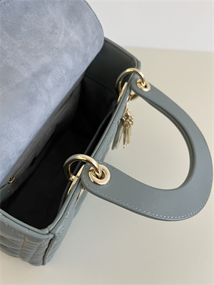 cd small lady di.or my abcD*or bag cannage lambskin gold tone metal stone grey