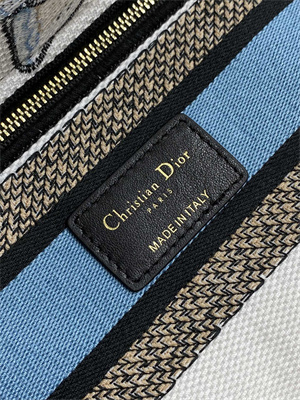 CD Medium Lady Di.or D-Lite Bag Toile de Jouy Mexico Embroidery White And Pastel Midnight Blue