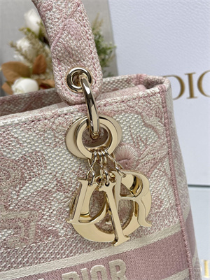 CD Medium Lady Di.or D-Lite Bag Toile de Jouy Embroidery Rose Des Vents