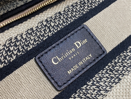 CD Medium Lady Di.or D-Lite Bag Toile de Jouy Embroidery Beige and Black