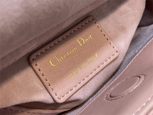 CD Lady D-Joy Micro Bag Cannage Lambskin Gold Tone Metal Antique Pink