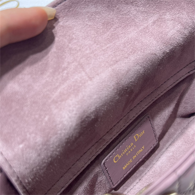 CD Lady D-Joy Micro Bag Cannage Lambskin Gold Tone Metal Peony Pink