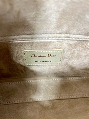 CD Medium Lady D-Joy Bag Cannage Lambskin With Golden Butterfly Gold Tone Metal Beige