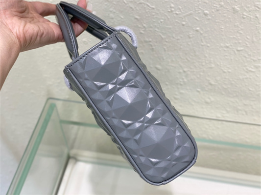 cd medium lady d-joy bag cannage calfskin with Di*m*nd motif grey