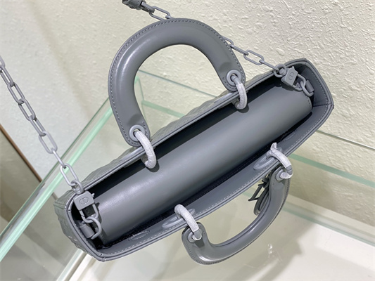 cd medium lady d-joy bag cannage calfskin with Di*m*nd motif grey