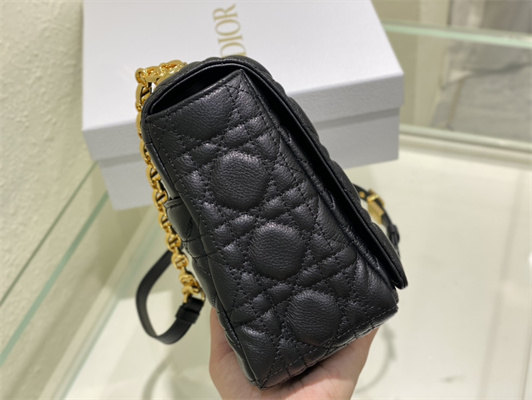 cd large di.or caro bag S*pple cannage calfskin gold tone metal black